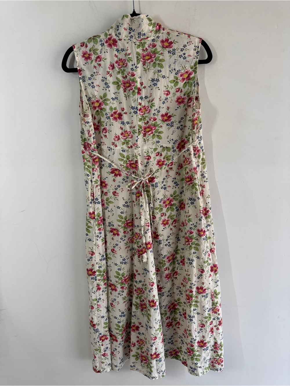 VTG April Cornell Floral Cotton Midi Dress Ivory Medium Cottagecore Prairie Boho - Picture 8 of 14